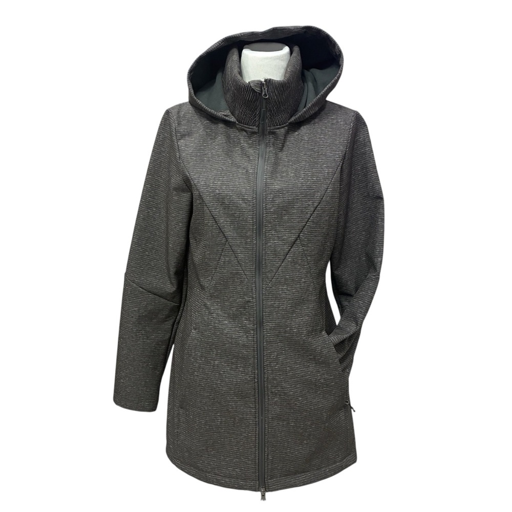 Champion gray soft shell knee length full zip coat